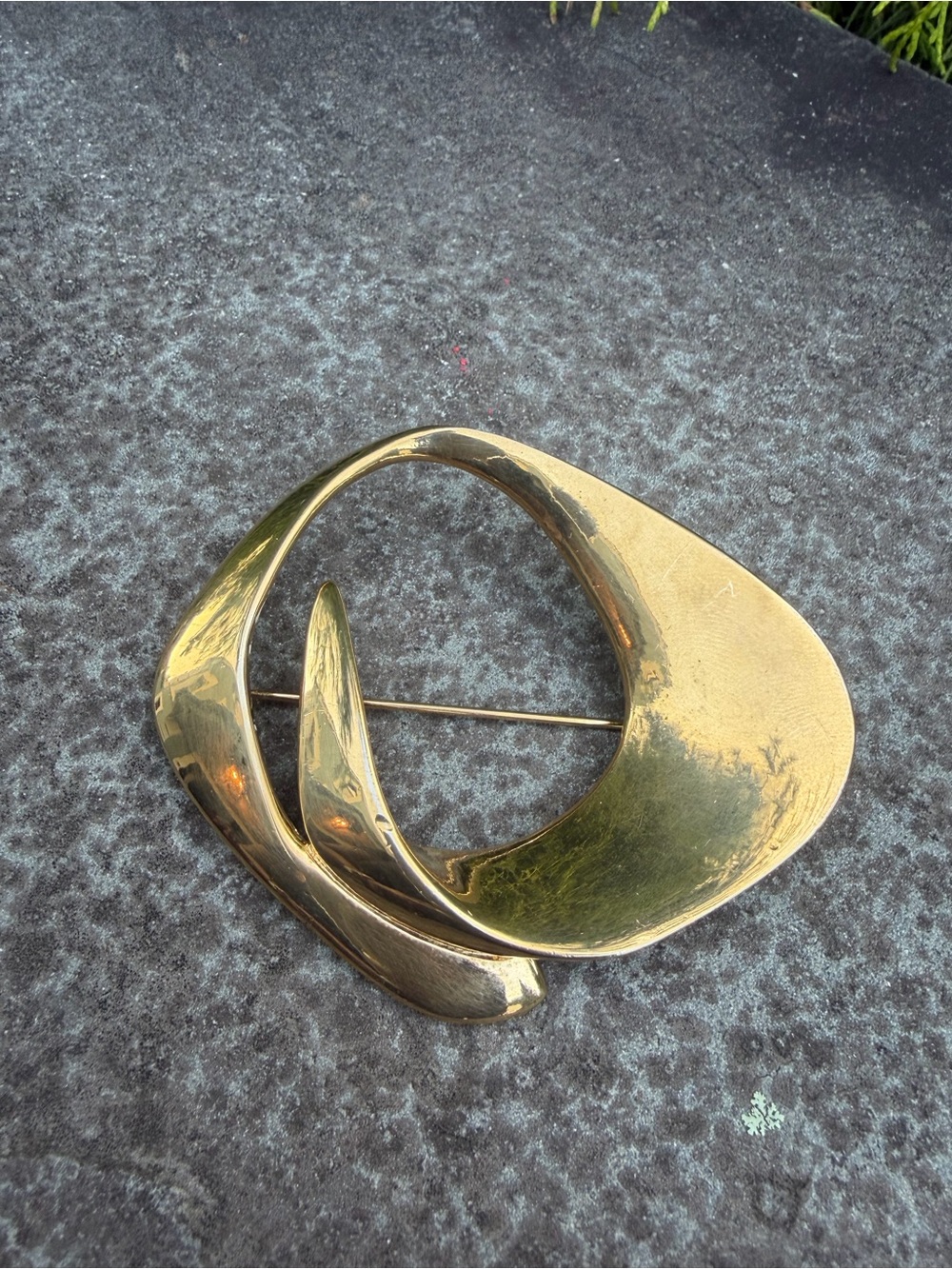 Vintage Givenchy Gold-Tone Abstract Brooch Pin Signed